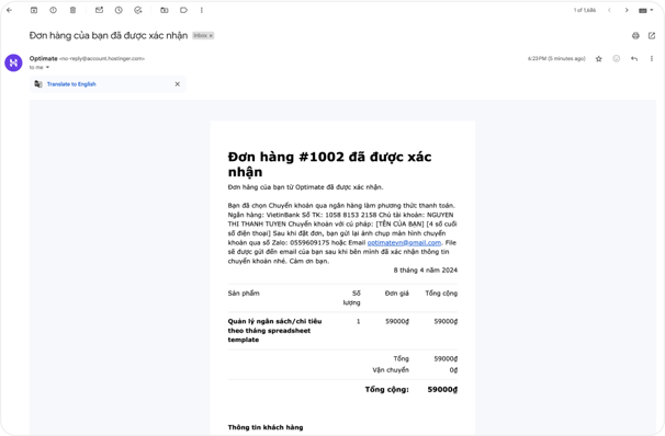 Bước 4: Kiểm tra email