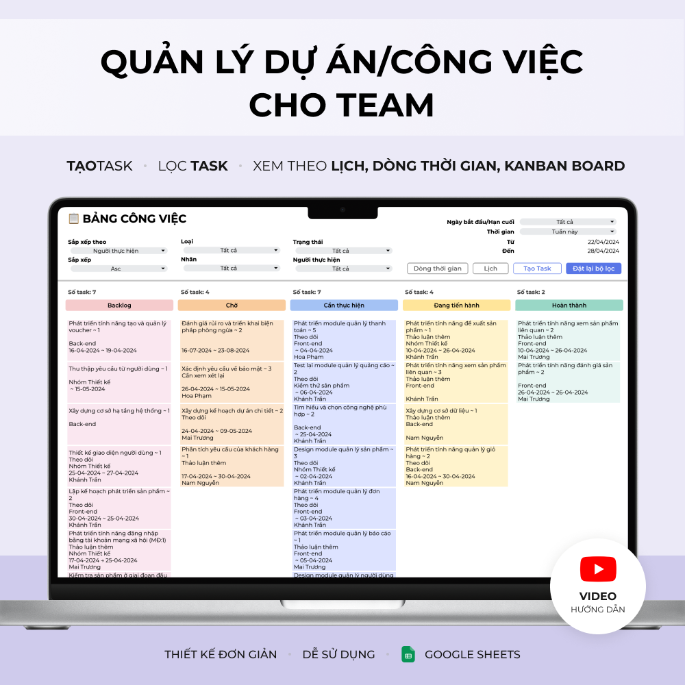Quản lý dự án/công việc cho team